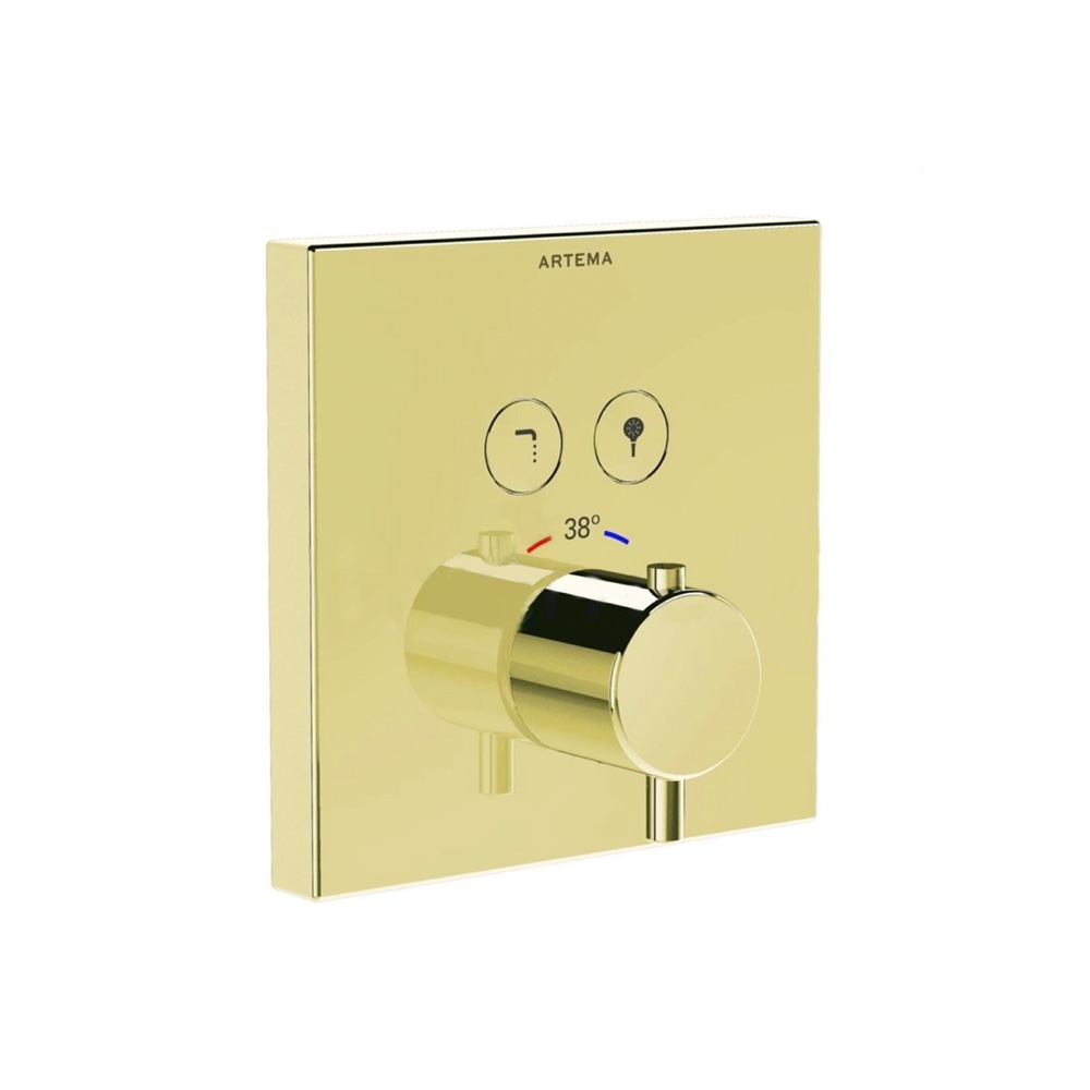 Artema Aquacontrol Ankastre Termostatik Banyo Bataryası Sıva Üstü Grubu, Altın