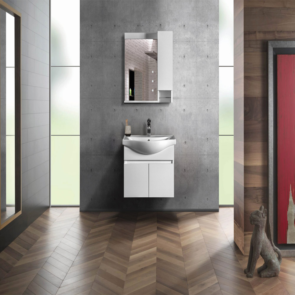 Bagnora Luvio 100 cm Banyo Dolabı ve Dolaplı Ayna İkili Set, Beyaz