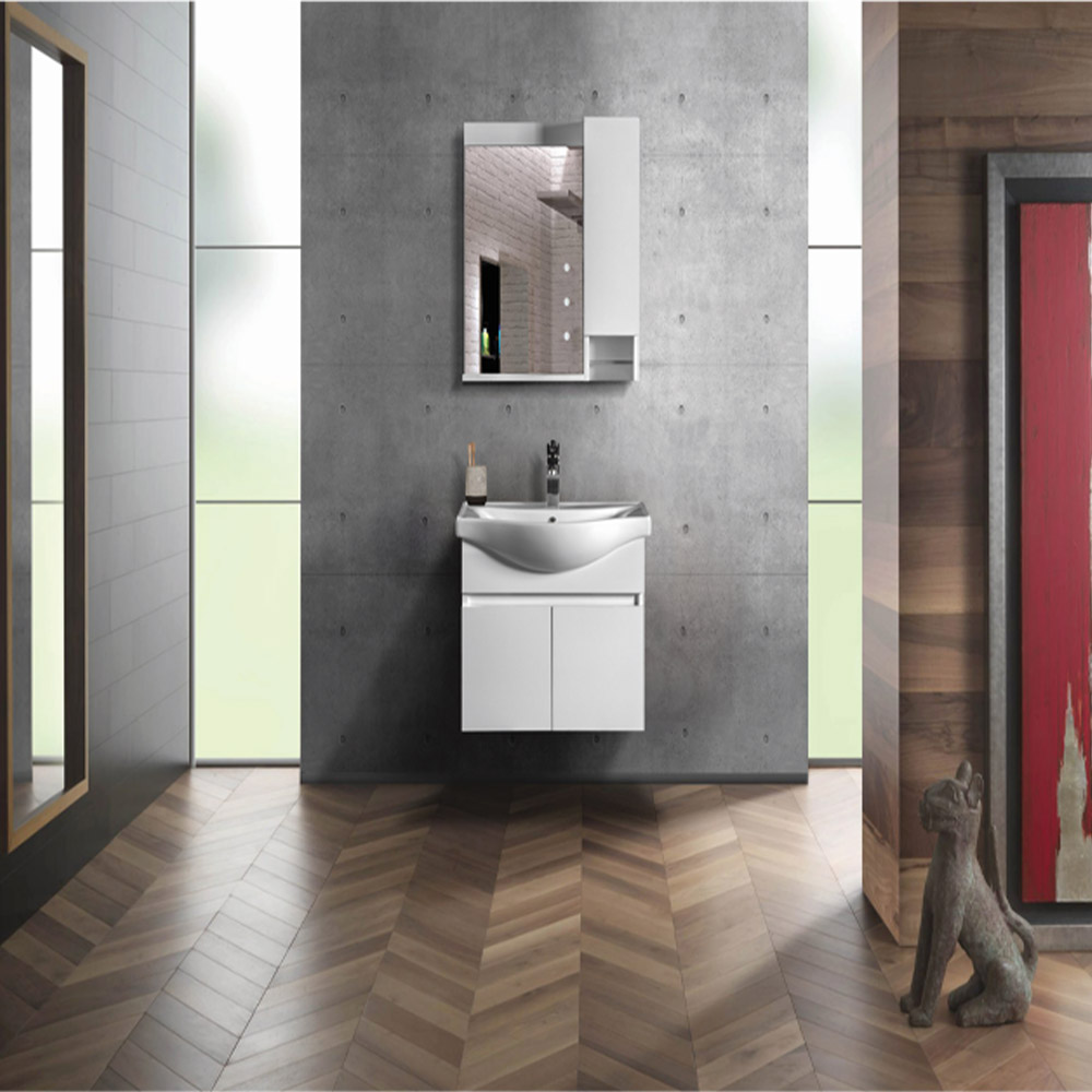 Bagnora Luvio 65 cm Banyo Dolabı ve Dolaplı Ayna İkili Set, Beyaz