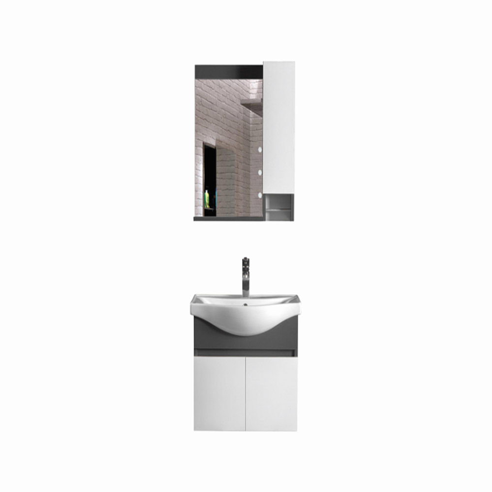 Bagnora Luvio 80 cm Banyo Dolabı ve Dolaplı Ayna İkili Set, Antrasit